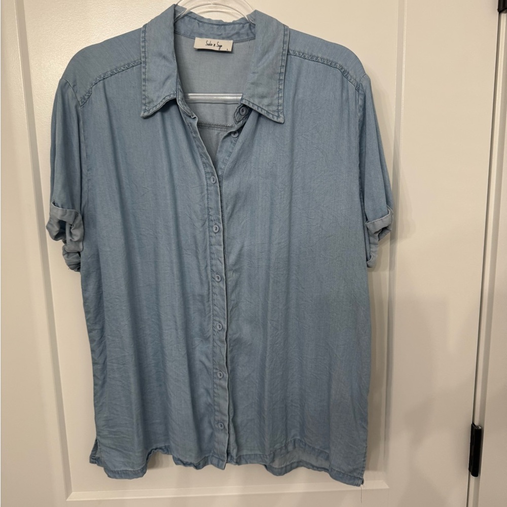 Sadie & Sage Sky Blue Denim Shirt